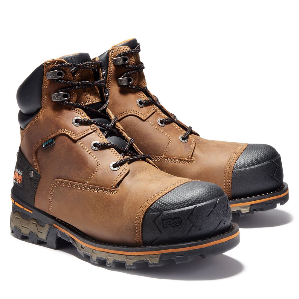 Botas de Trabajo Timberland Hombre Pro® Boondock 6\" Soft Toe Marrones/Negras - Chile UOV-096428